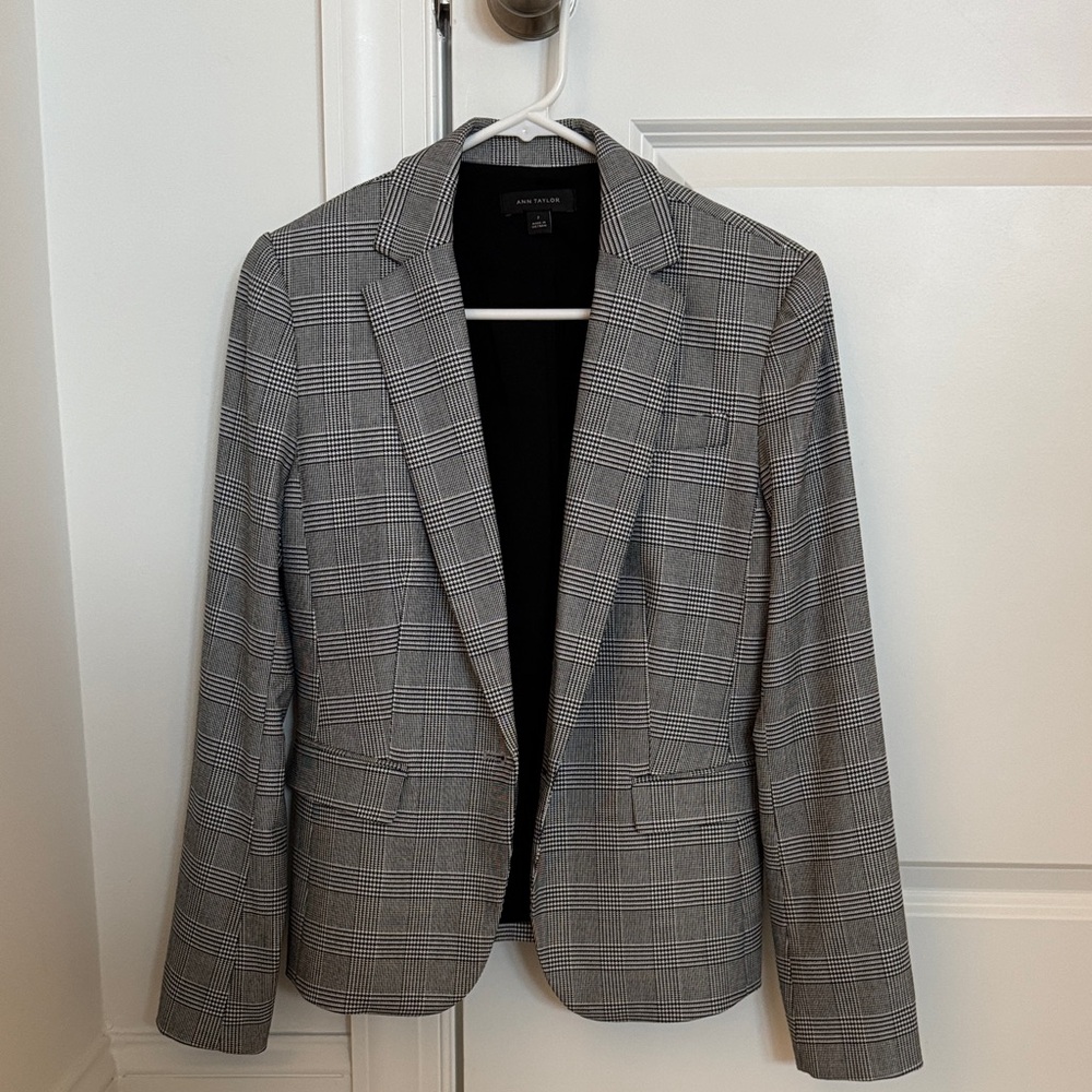 Ann Taylor Classic Checkered Blazer